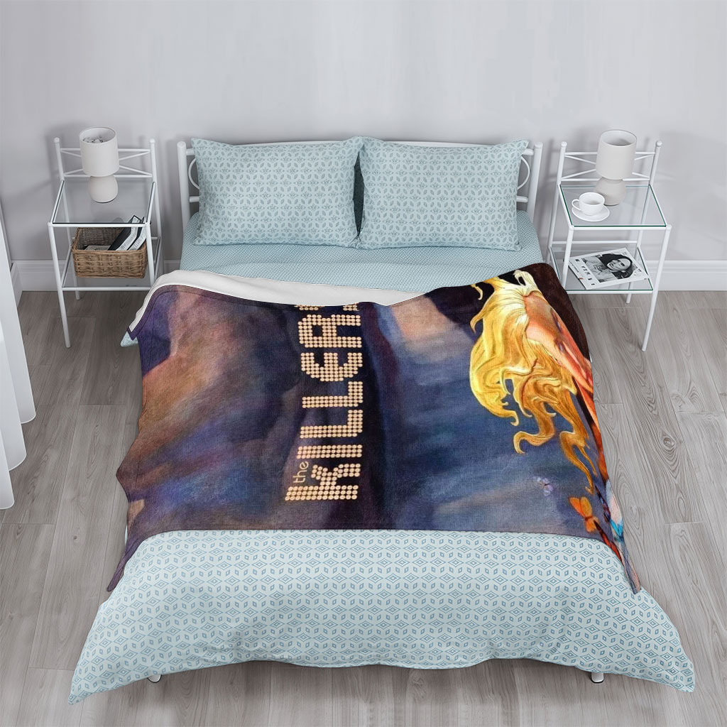 The Killers Dreamy Landscape with Blonde Woman Among Flowers and Butterflies - Blankets