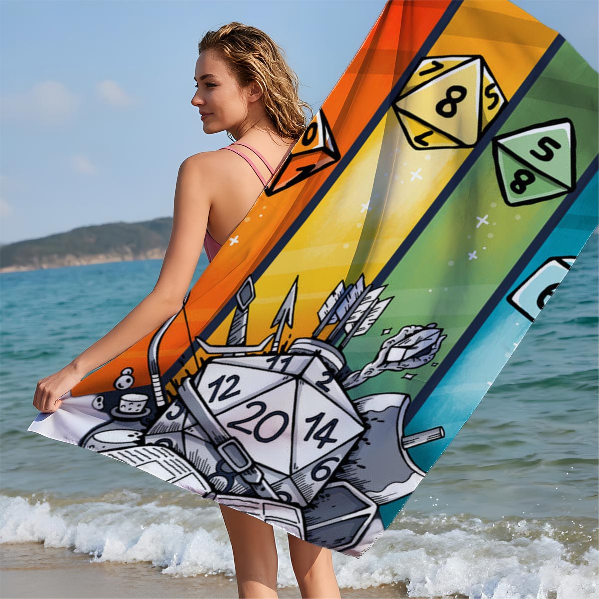 D&D Dice & Gear: RPG Adventure Essentials - Beach towels