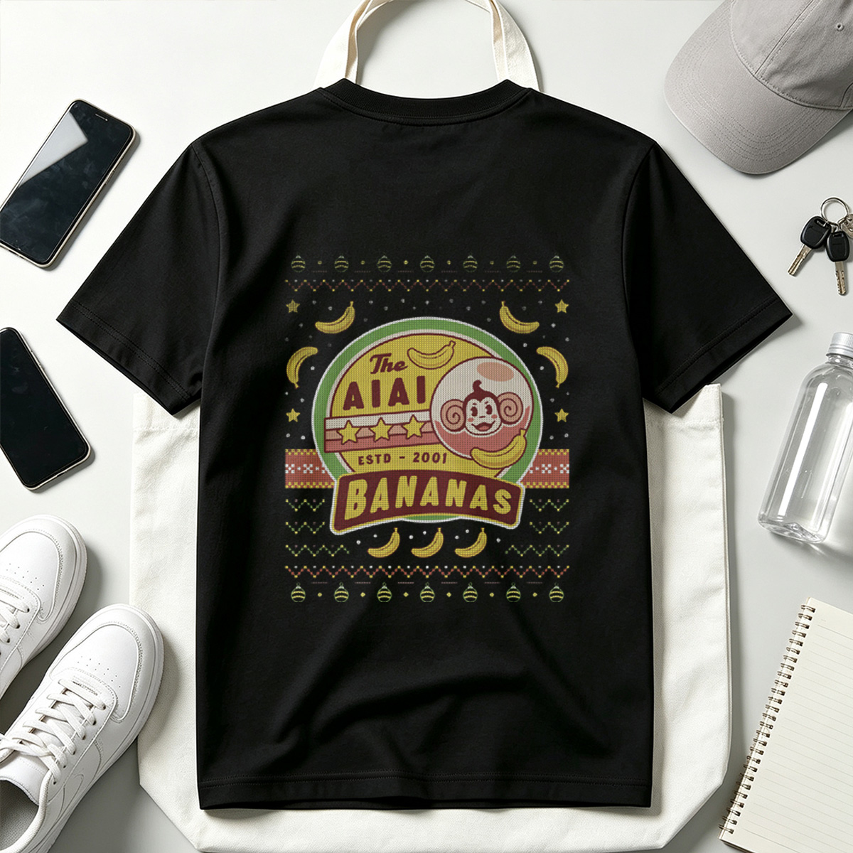 The AIAI Bananas - Monkey and Banana Logo Design - Tee