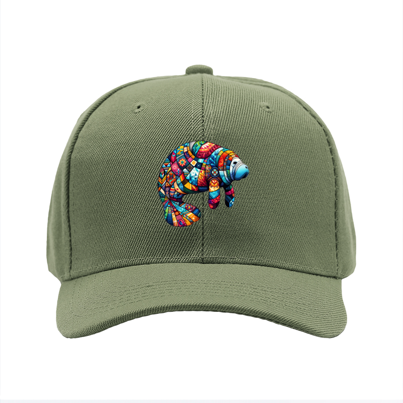 1pc New Baseball Cap Colorful Mosaic Bear Print Unisex Adjustable Hat for Outdoor Activities and Casual Wear Adults Fashion Accessory