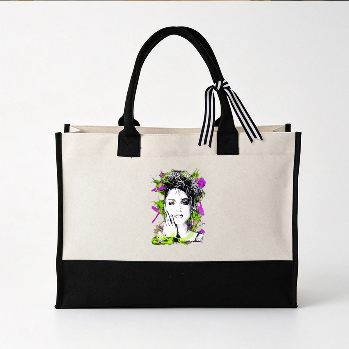 Marilyn Monroe in Vibrant Abstract Art - Canvas patchwork gift tote bag