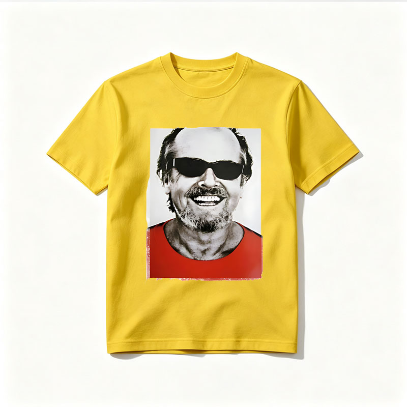 Man in Red Shirt and Sunglasses Smiling - Tee