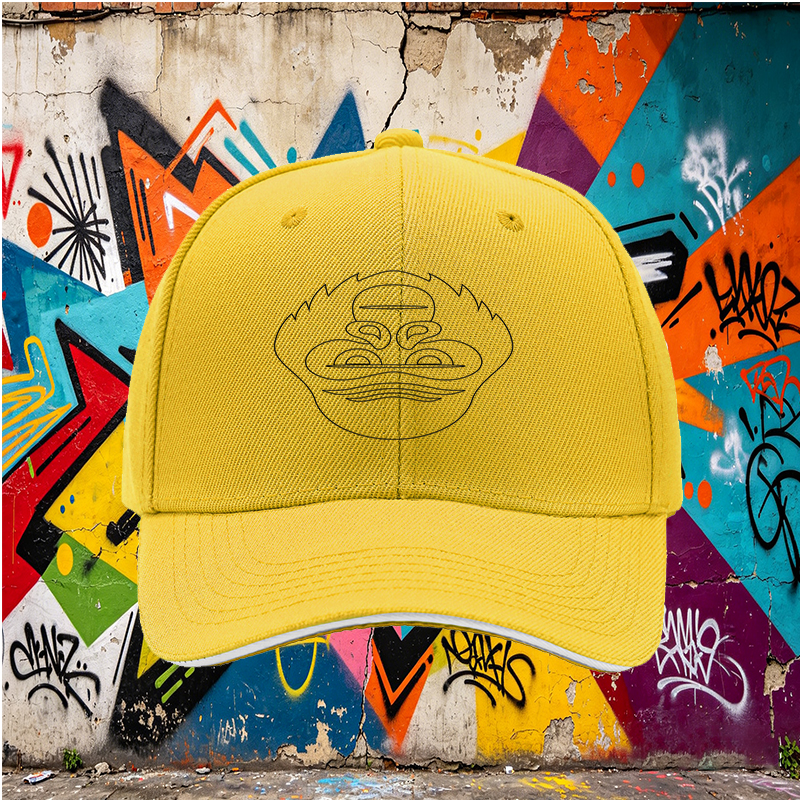 Unisex Classic Sandwich Hat with Monkey Face Print Design - Perfect for Outdoor Activities, Casual Wear, and Street Style - Ideal for Adults Seeking Trendy and Comfortable Headwear