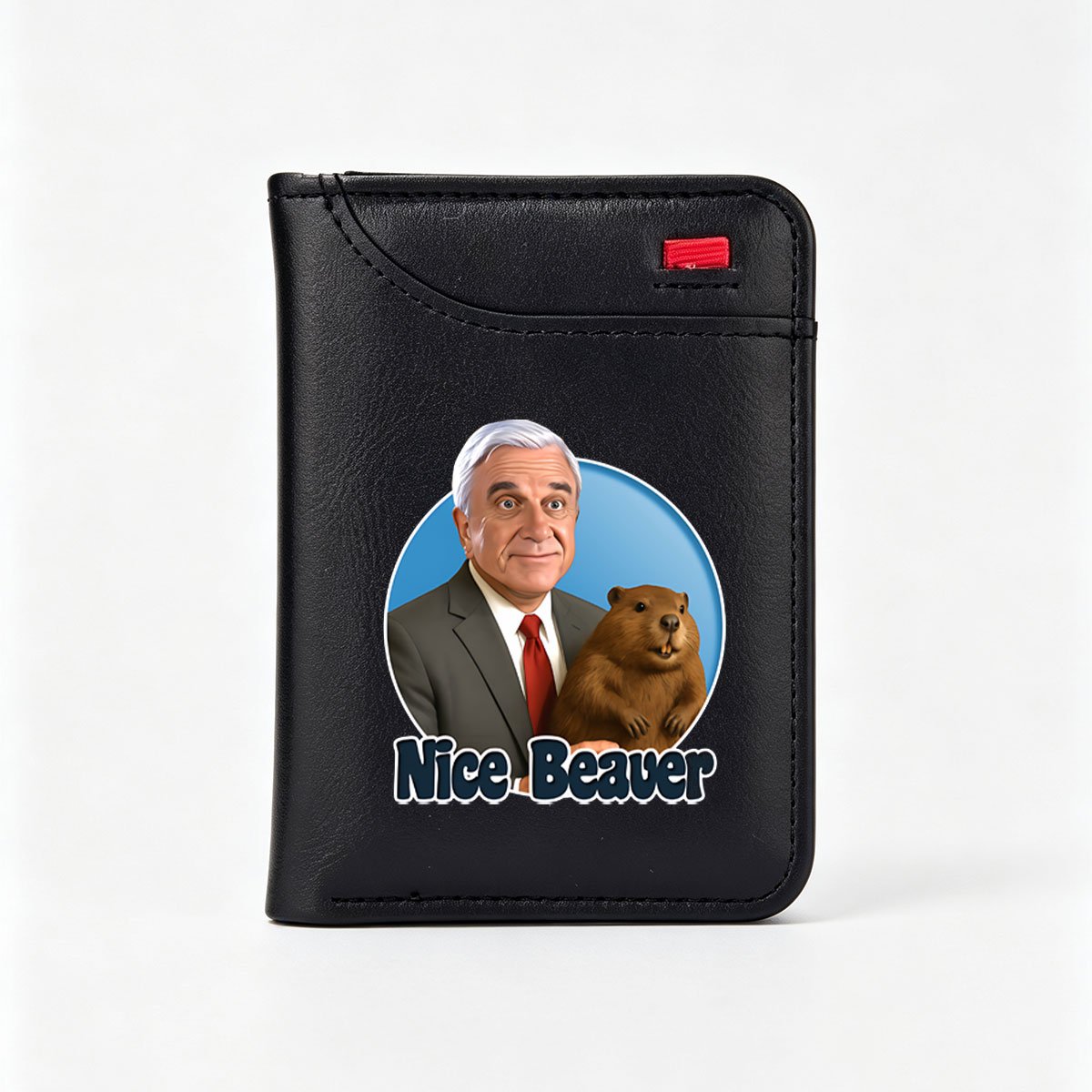 Nice Beaver with Celebrity and Animal Character - Vertical Style Wallet