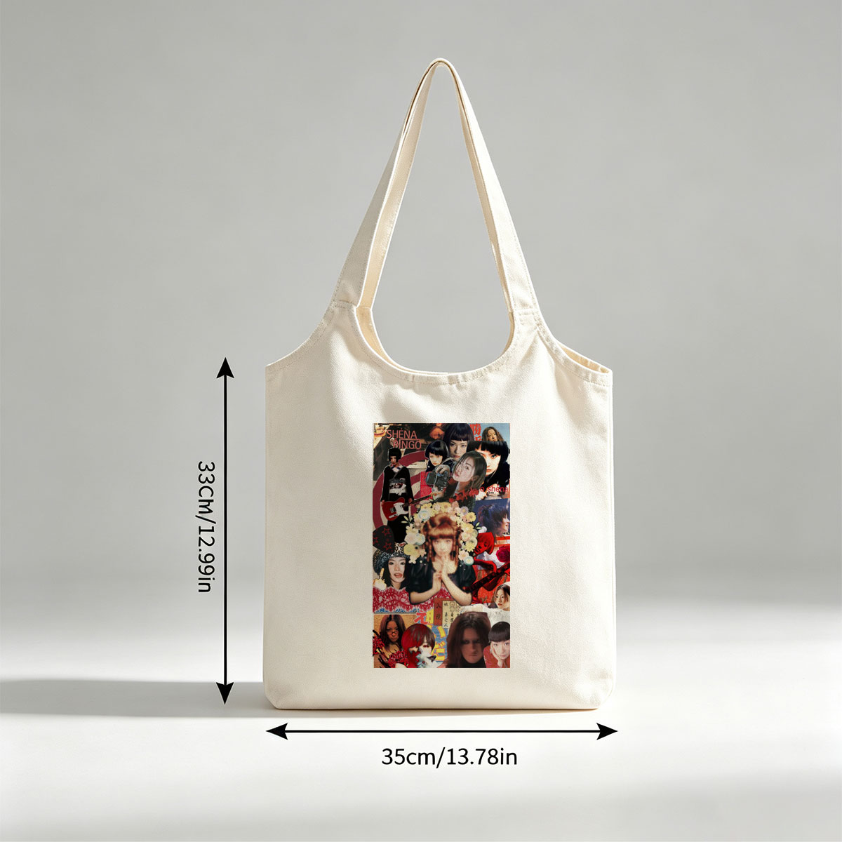 Shena Ringo Collage - A Vibrant Montage of Music, Fashion, and Artistic Expression - Canvas shoulder bags/