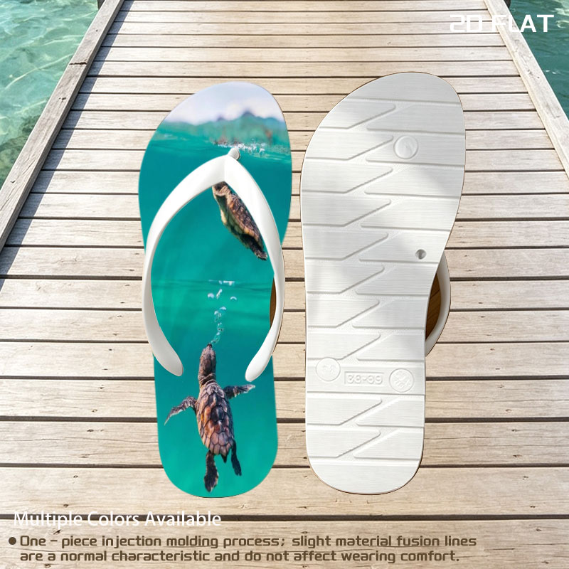 Sea turtles swimming above and below water surface -  flip-flops
