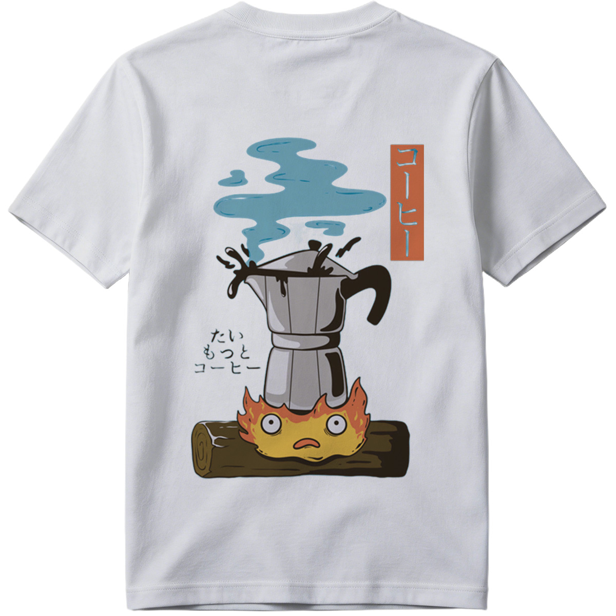 Coffee Pot and Flame Character - Tee
