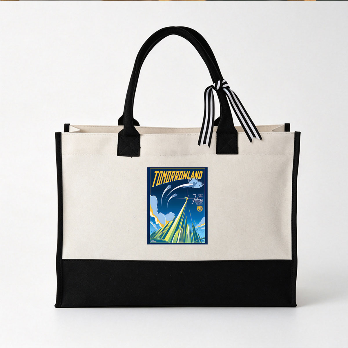 Tomorrowland: Visit the Future Today! Disney - Canvas patchwork gift tote bag