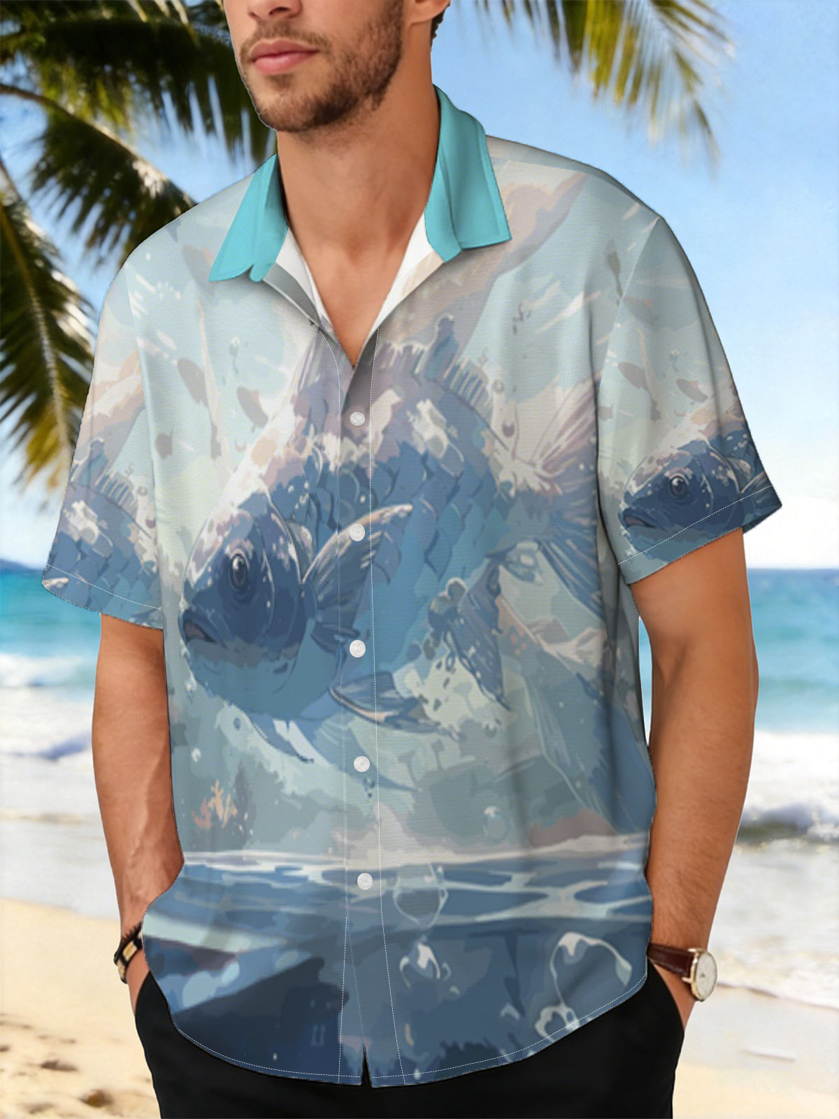 Mystic Fish Leaping Through Sunlit Waters -  Shirt