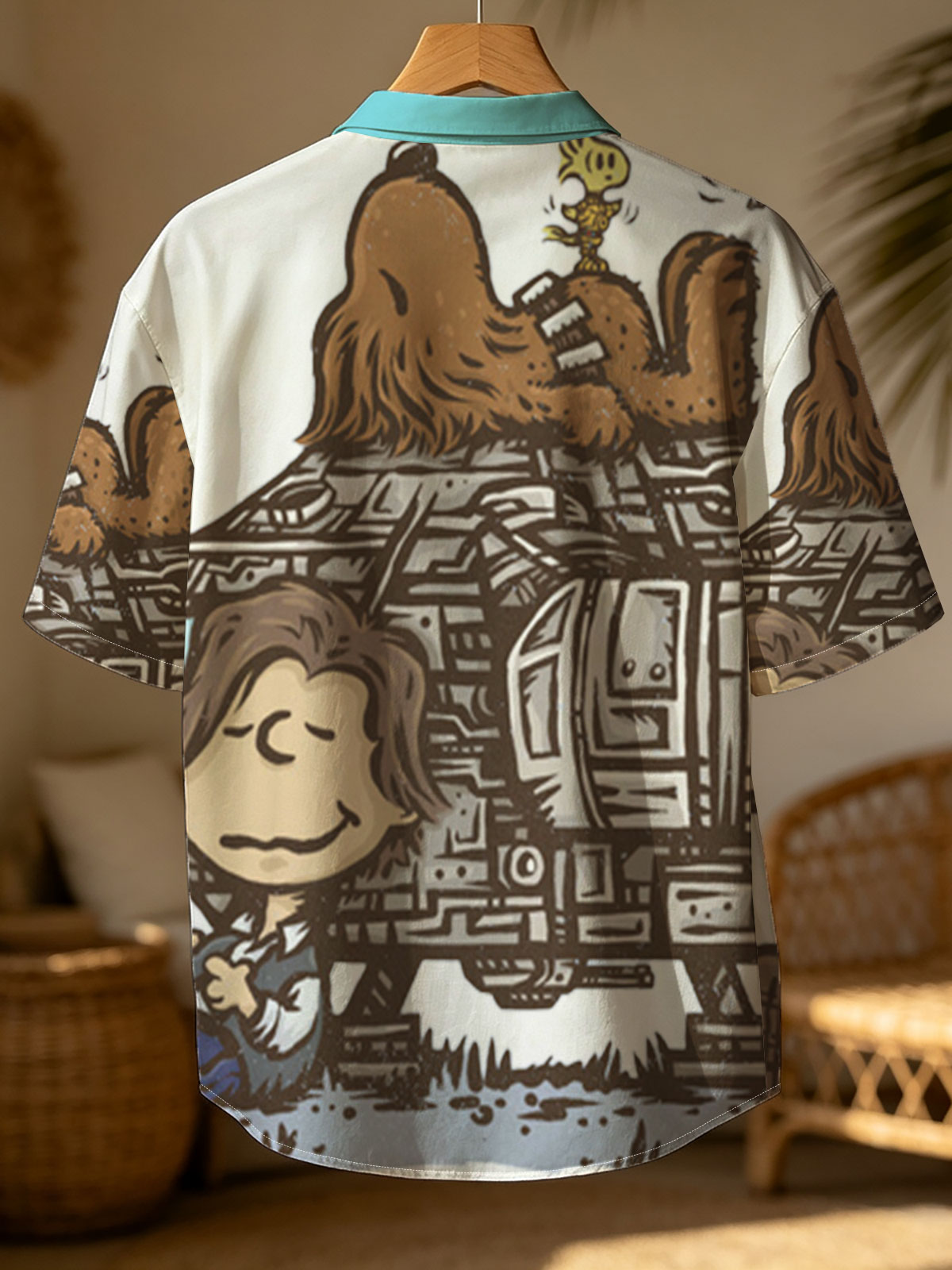 Luke Skywalker, Chewbacca, and C-3PO on a Millennium Falcon Cartoon -  Shirt