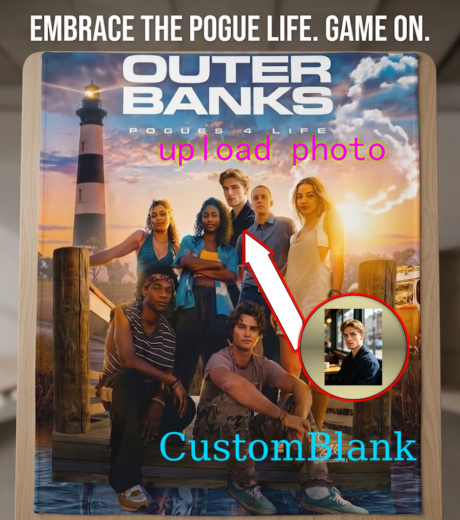 Custom Face Blanket Outer Banks Pogues 4 Life Flannel Blanket Perfect for Fans of the Series Ideal Gift or Giveaway for Teen TV Show Enthusiasts