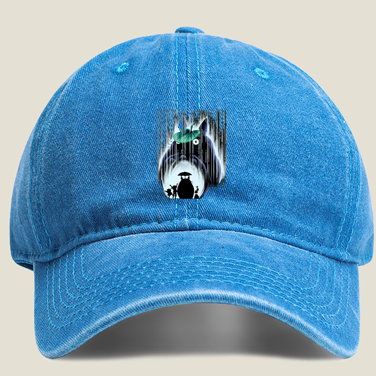 Totoro and Friends in the Rain - Washed Denim - Baseball Cap