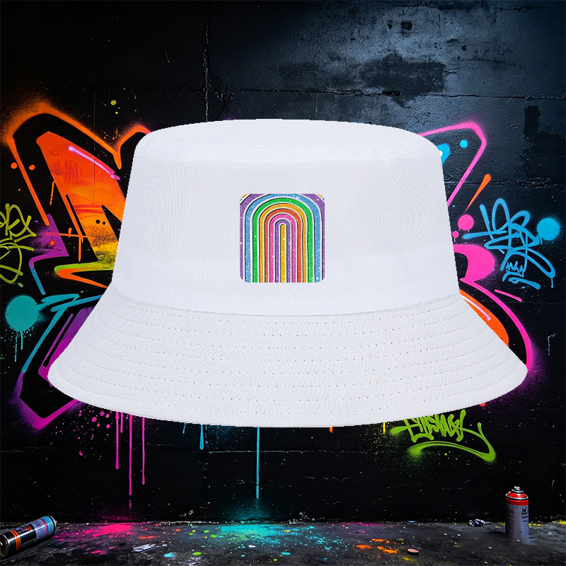 Unisex Rainbow Glitter Print Bucket Hat for Men and Women, Classic Adjustable Sun Protection Cap for Outdoor Activities, Beach, Travel, Festival Wear, Suitable for Adults Seeking Stylish and Comfortable Headwear