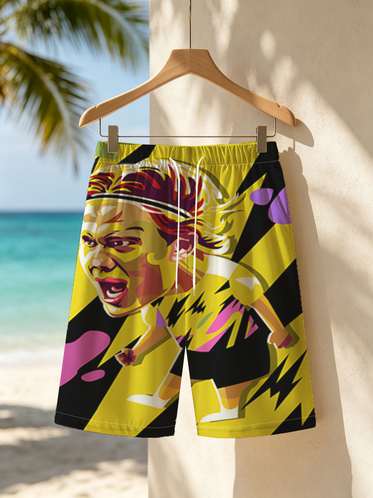 Bolt in Motion: Lightning Speed Sprinter -  Beach shorts