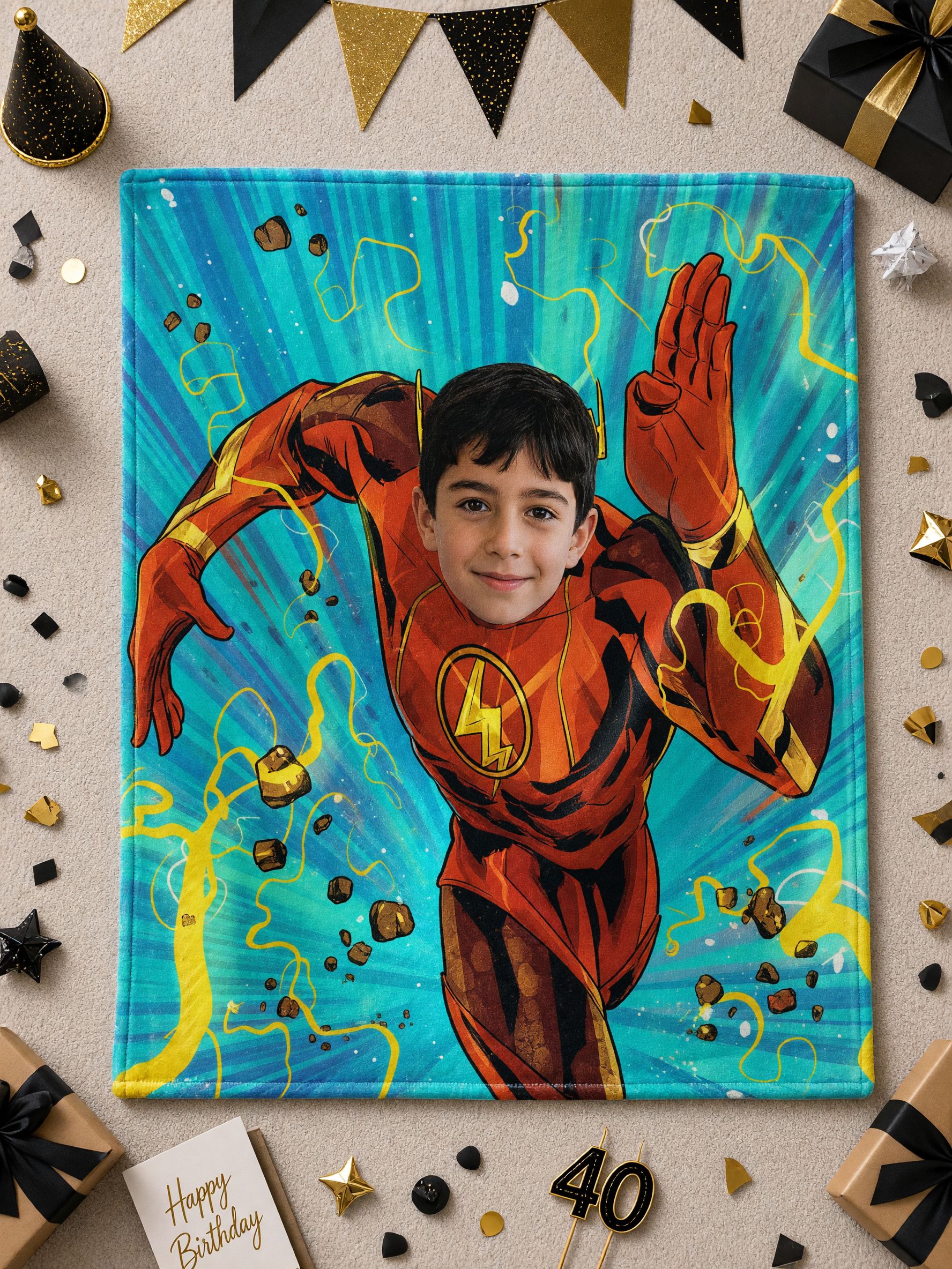 Custom Face Blanket Personalized Superhero Flannel Fleece Throw Soft Warm Couch Blanket Ideal Personalized Gift