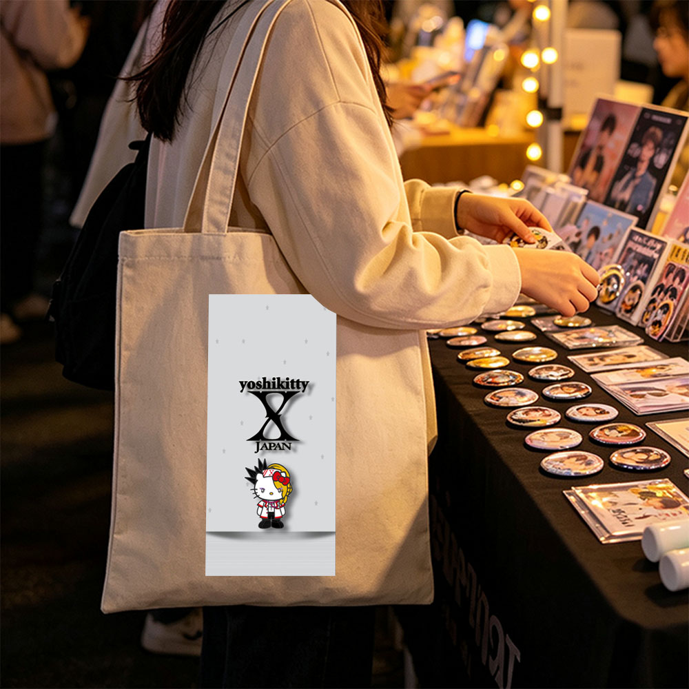 Yoshikitty X Japan Character Design with Hello Kitty Fusion Art - Canvas tote bags