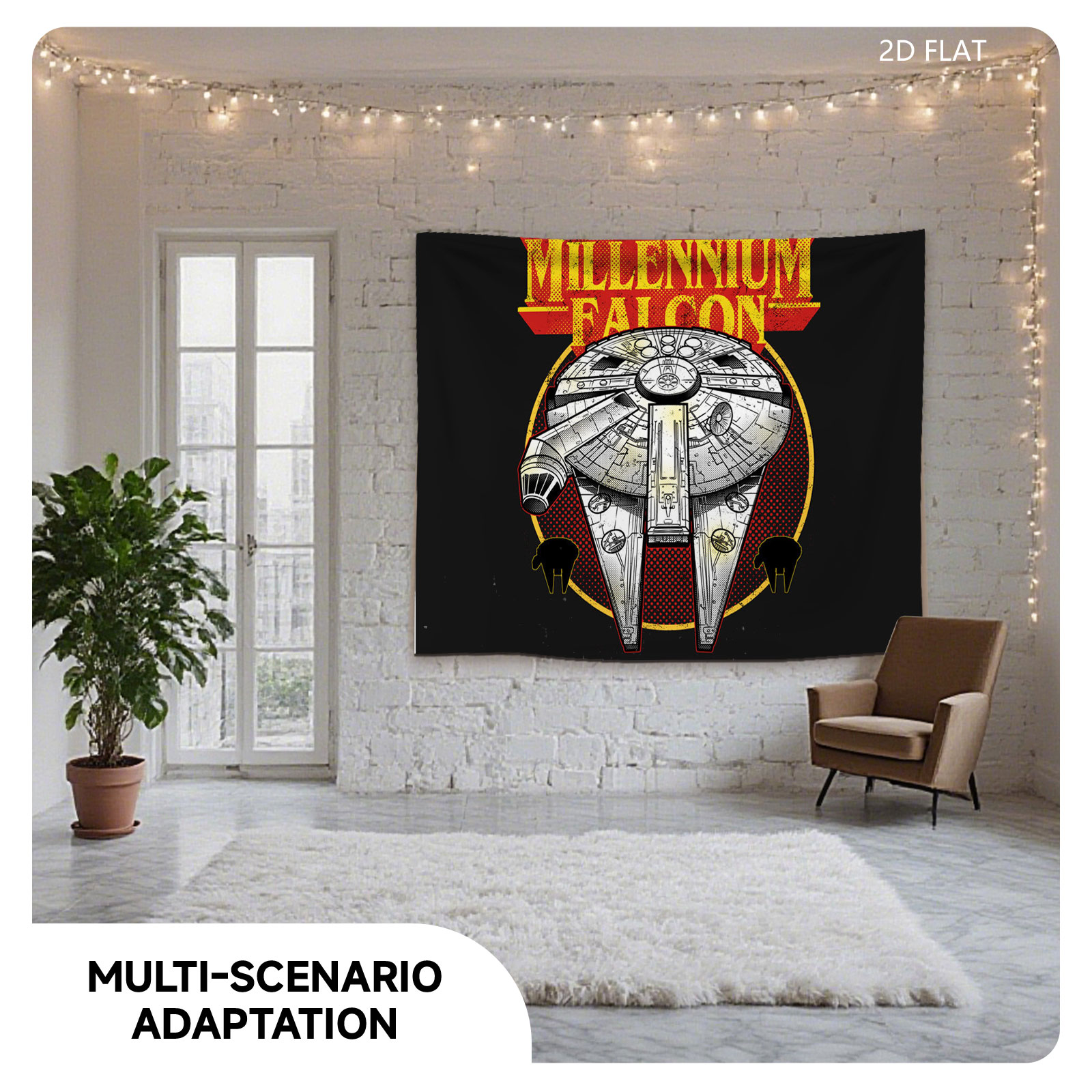 Millennium Falcon Star Wars Spaceship Design - Tapestry
