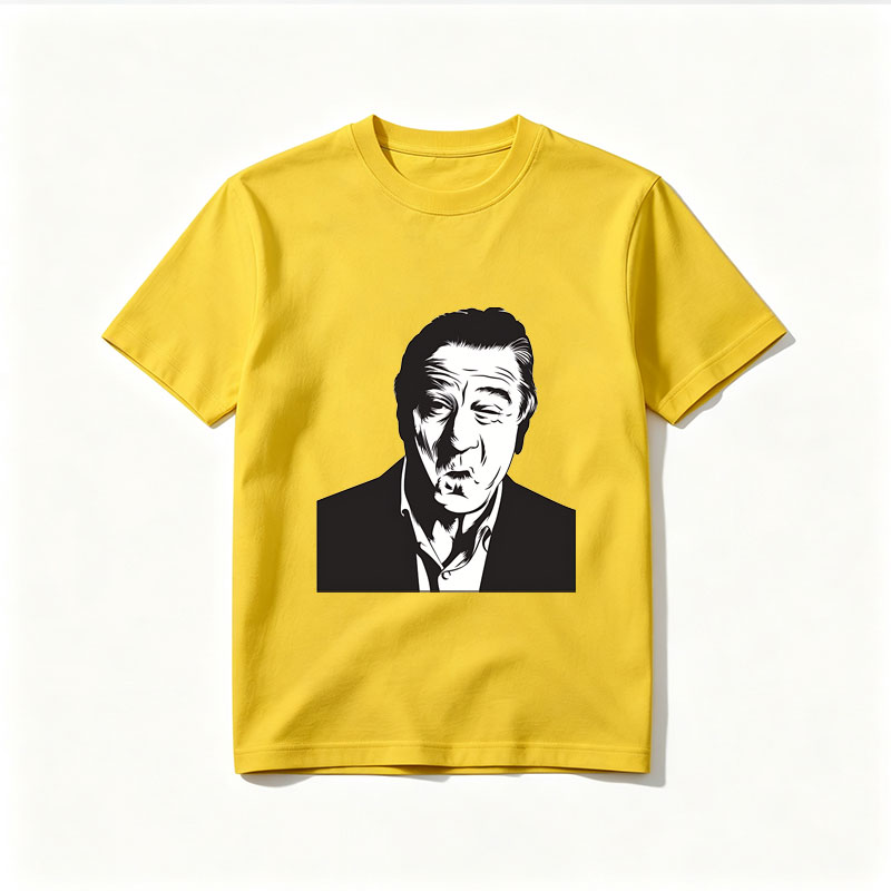Robert De Niro in a stylized black and white portrait - Tee