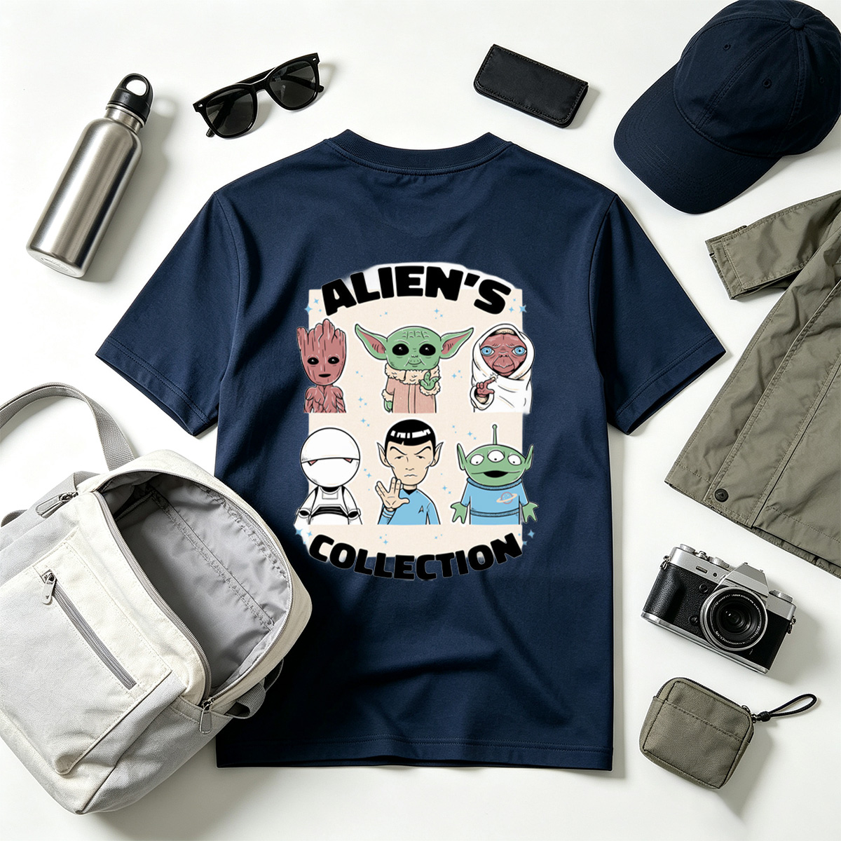 Alien's Collection: Groot, Yoda, Jabba, Baymax, Spock, and Alien - Tee
