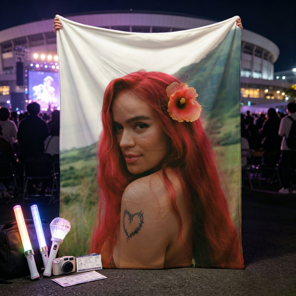 Bella Thorne in Nature with Red Hair and Flower in Hair - Blankets
