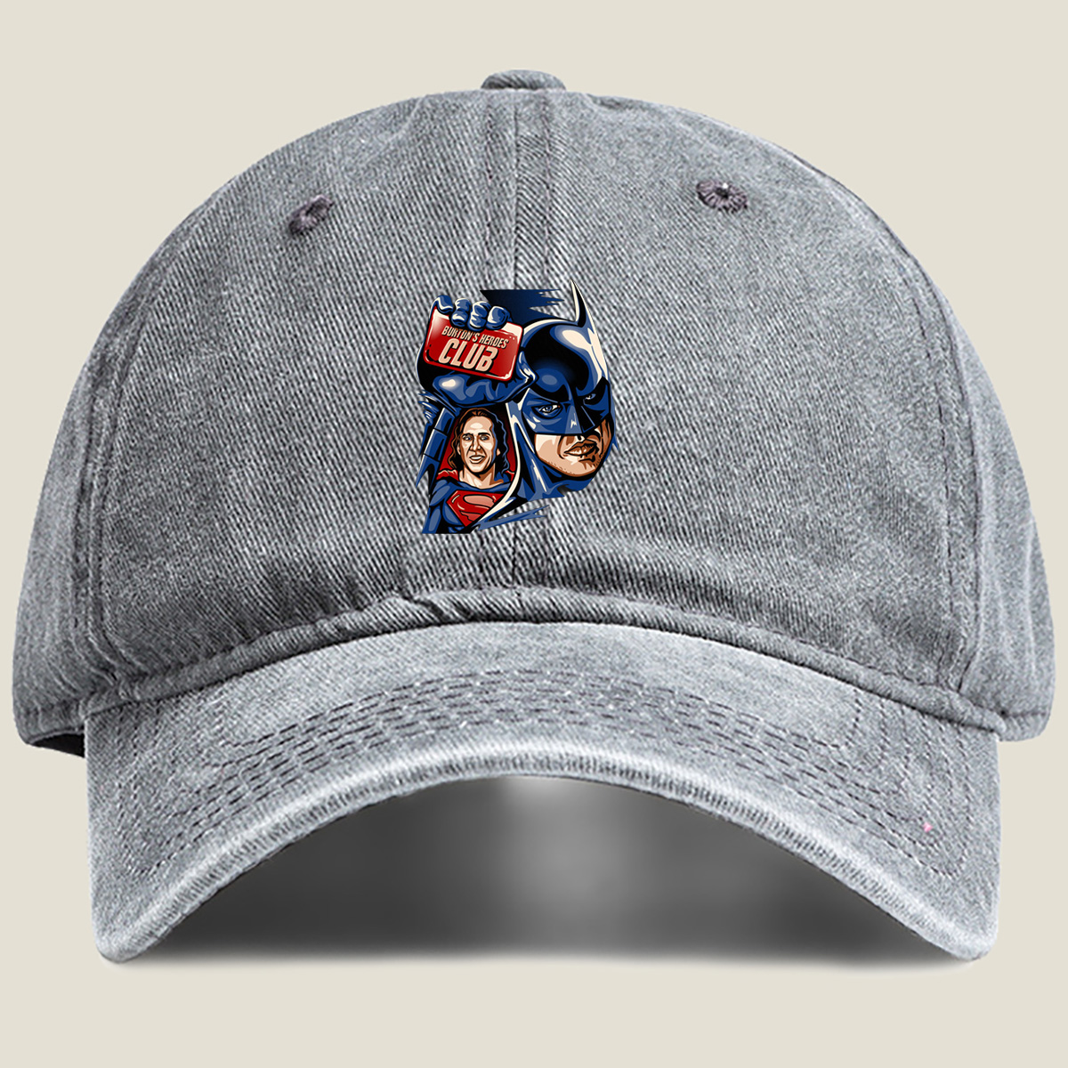 Batman and Superman - Buktun's Heroes Club - Washed Denim - Baseball Cap