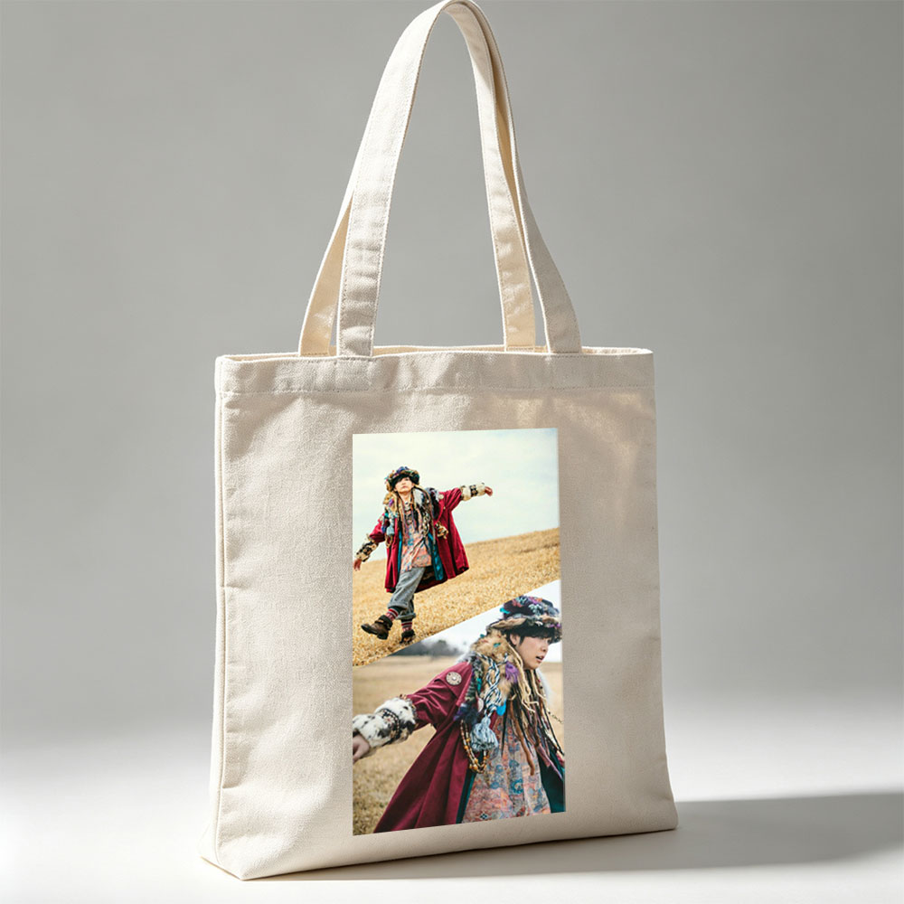 Yosuke Kubozuka in a Bohemian Fashion Shoot on a Golden Field - Canvas tote bags