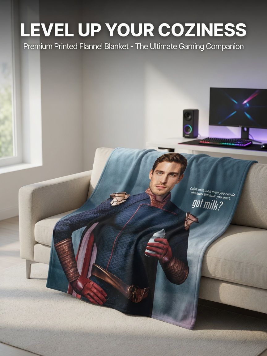 Custom Face Photo Flannel Blanket Personalized Superhero Meme Throw Skin-Friendly Soft Cozy Keepsake Gift for Him