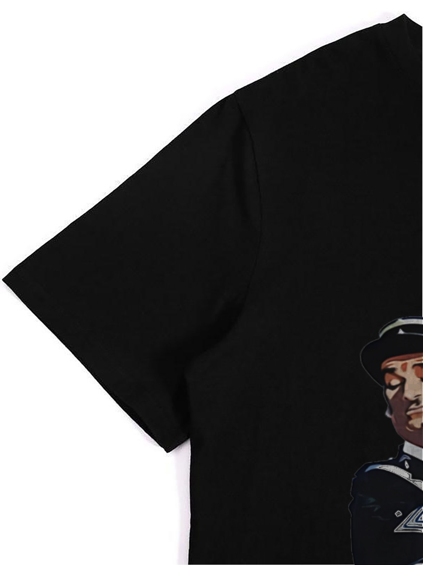 Men's Printed T-Shirt Featuring Cartoon Police Officer Graphic and 
