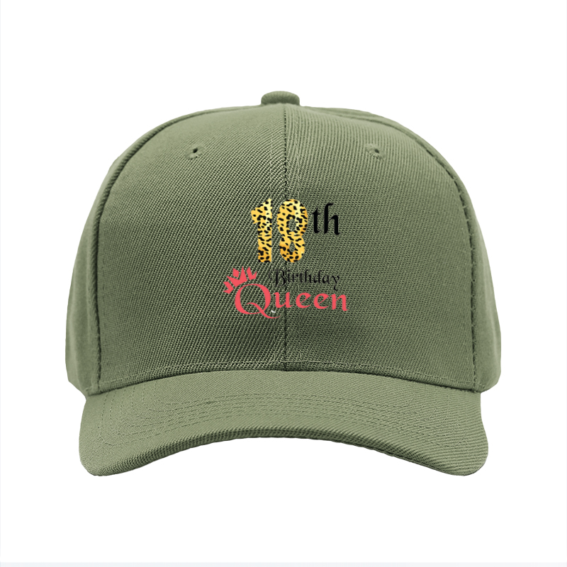 1pc New Leopard Print 18th Birthday Queen Baseball Cap Adjustable Unisex Hat for Party Celebration Adults Fashion Statement Accessory