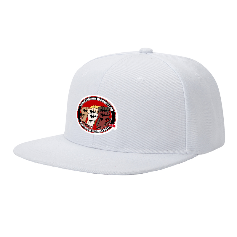 Flat Brim Baseball Cap Rise Against The Regime Fist Print Streetwear Underground Skate Style For Basketball Court Skate Park Urban Activist Skater Hip Hop Artist