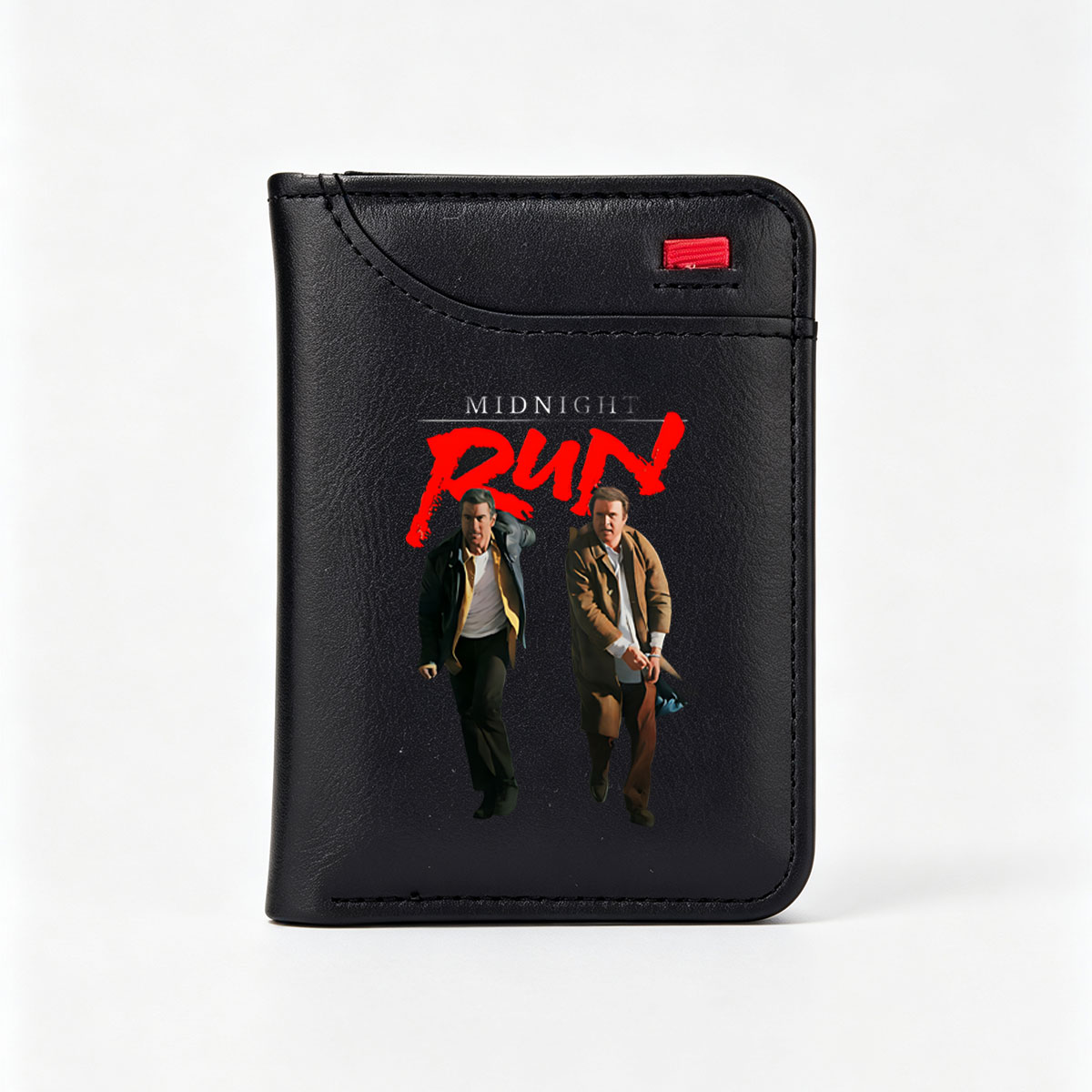Midnight Run: Robert De Niro and Charles Grodin in Action - Vertical Style Wallet