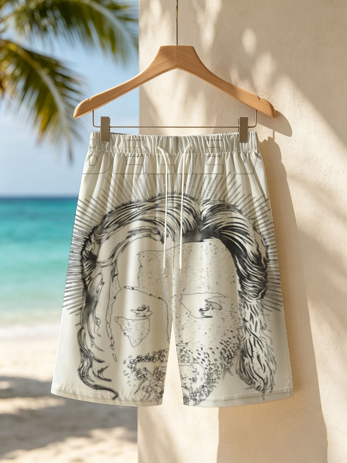 I Believe - Jesus Christ Portrait -  Beach shorts