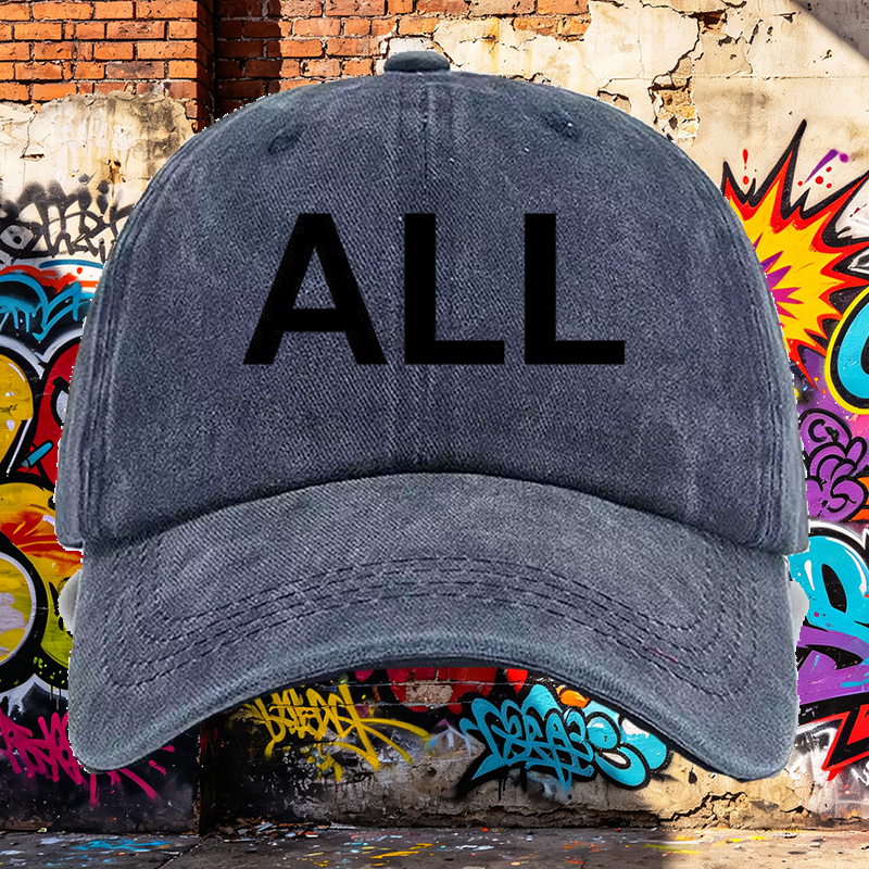 Men's Printed Washed Cap with Mountain Logo and 