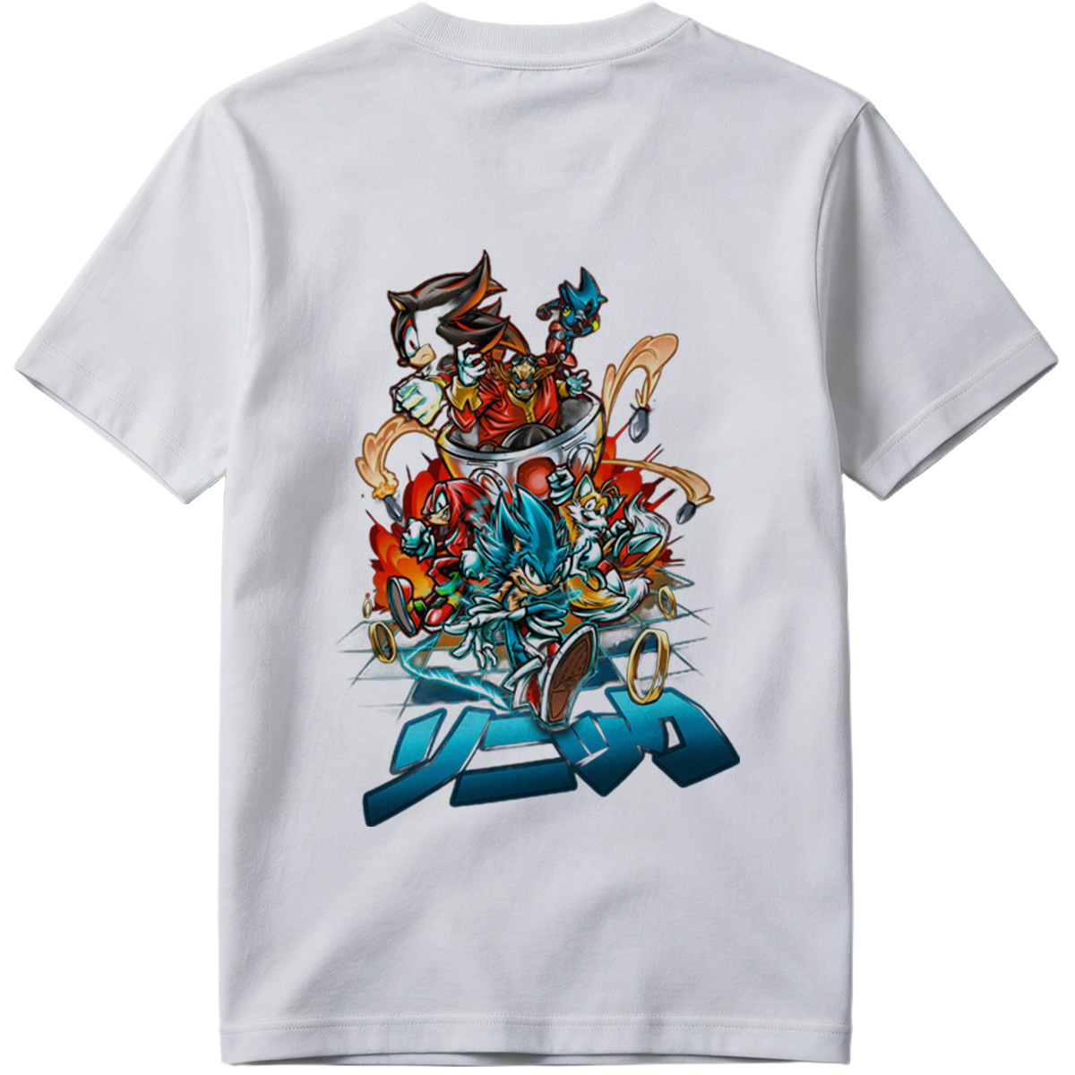 Sonic the Hedgehog: Sonic, Shadow, Knuckles, Tails, and Silver in Action - Tee