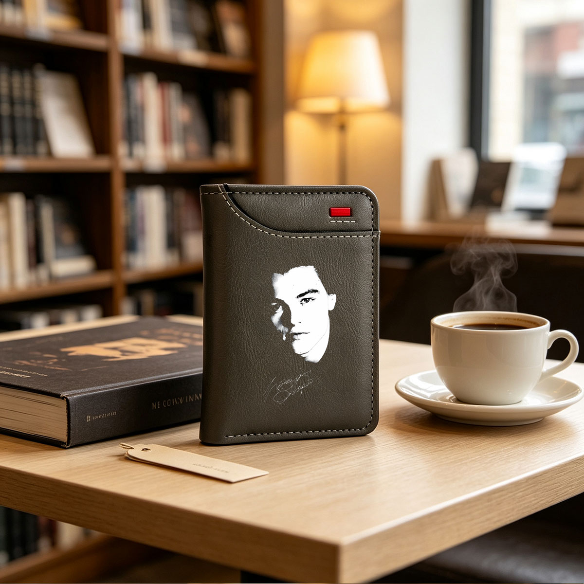 Leonardo DiCaprio Portrait with Signature - Vertical Style Wallet