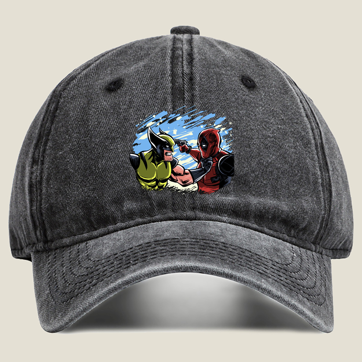 Deadpool vs Wolverine - Washed Denim - Baseball Cap