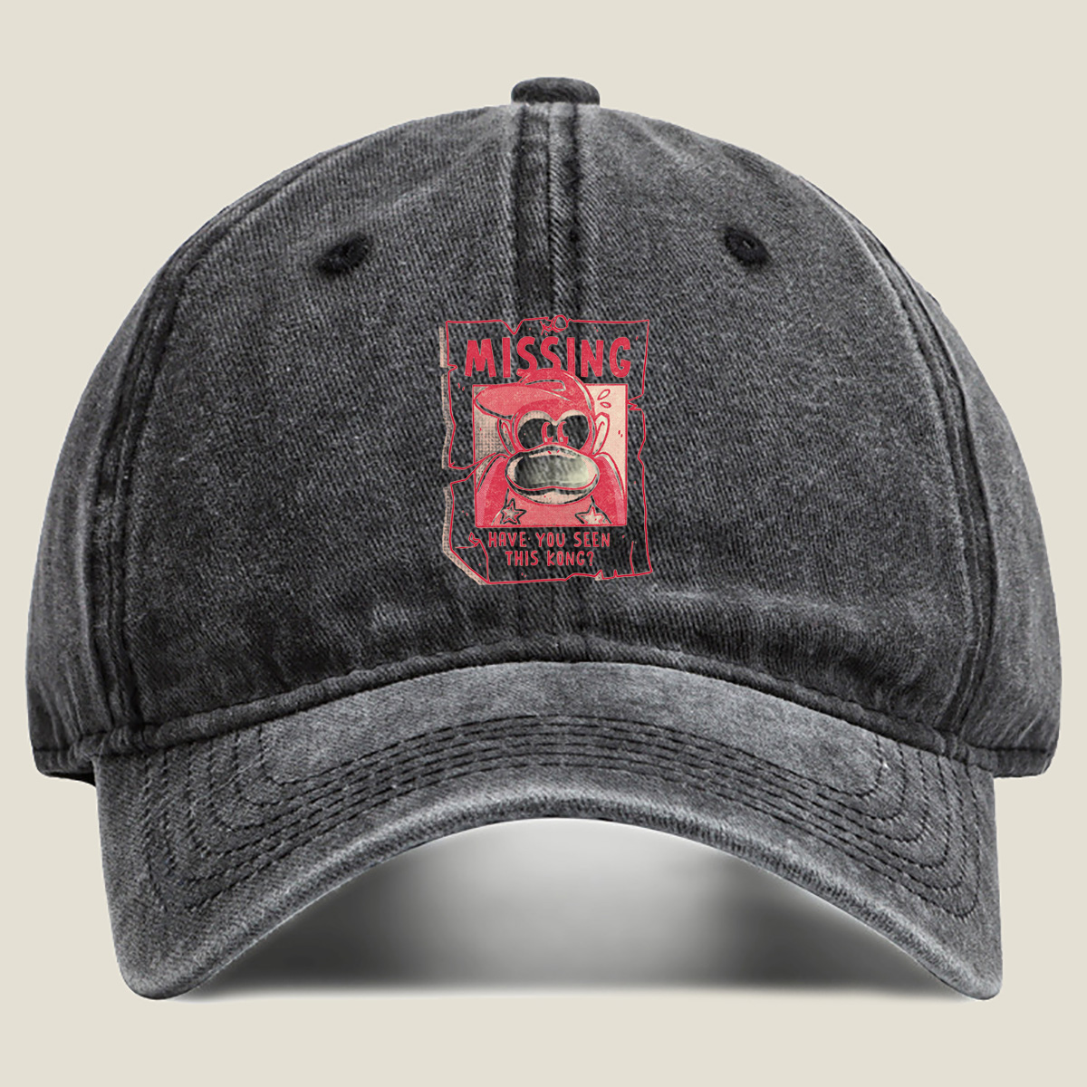 Missing Diddy Kong: Have You Seen This Kong? - Washed Denim - Baseball Cap