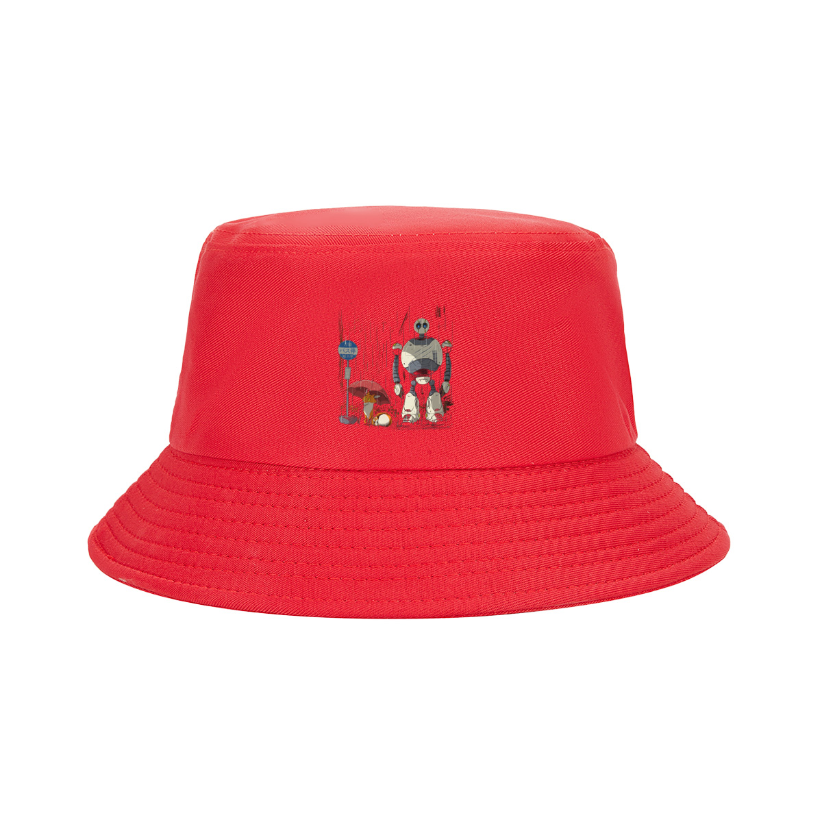 Fox and Robot Wait in the Rain - Fisherman's Hat