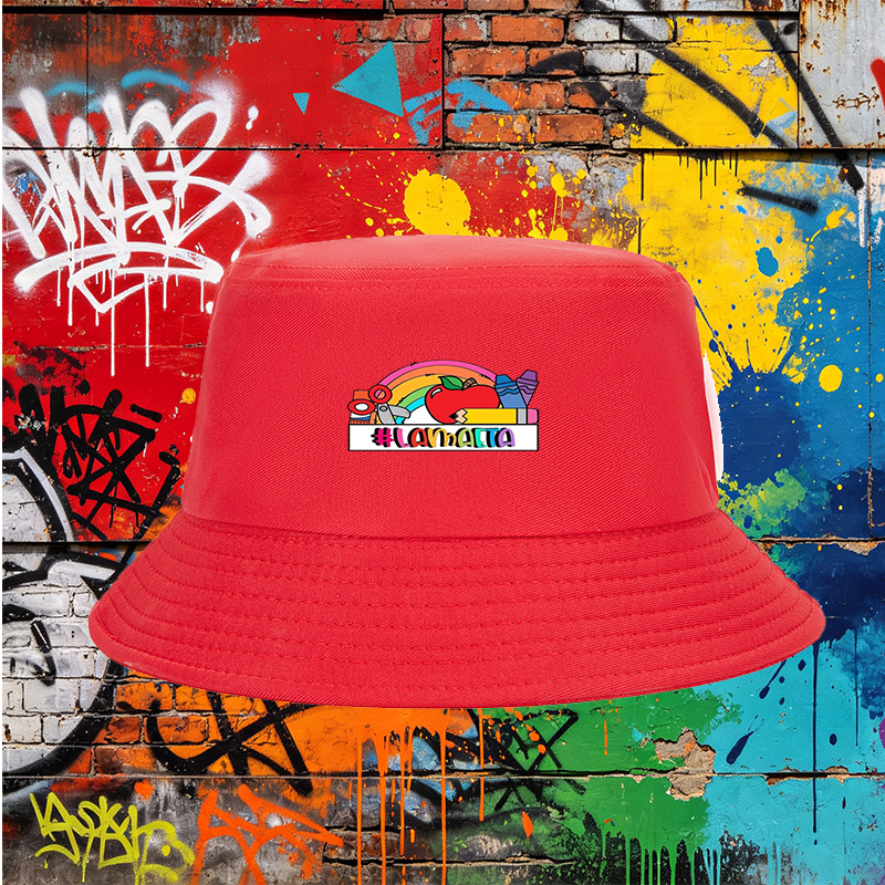 Unisex Classic Bucket Hat with Rainbow Apple Crayon Print #LAMAAETA - Perfect for School, Outdoor Activities, and Casual Wear - Ideal for Students and Young Adults