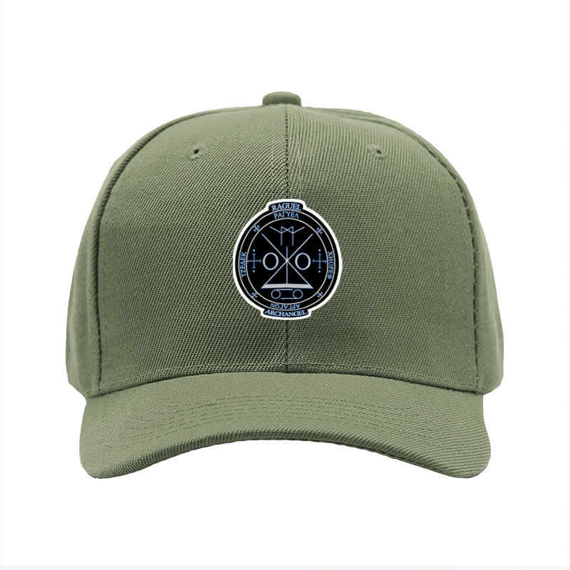 1pc New Baseball Cap with Archangel Raguel Symbol Print Unisex Adjustable Hat for Outdoor Activities and Casual Wear Suitable for Adults Who Love Mystical and Spiritual Designs
