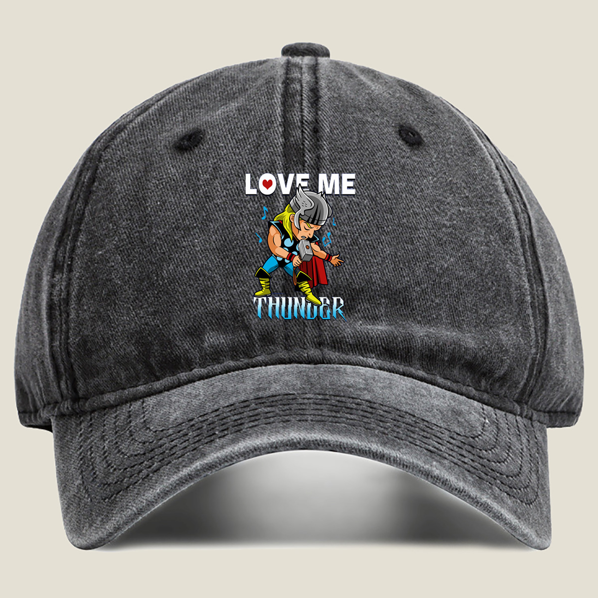 Thor Love Me Thunder - Washed Denim - Baseball Cap
