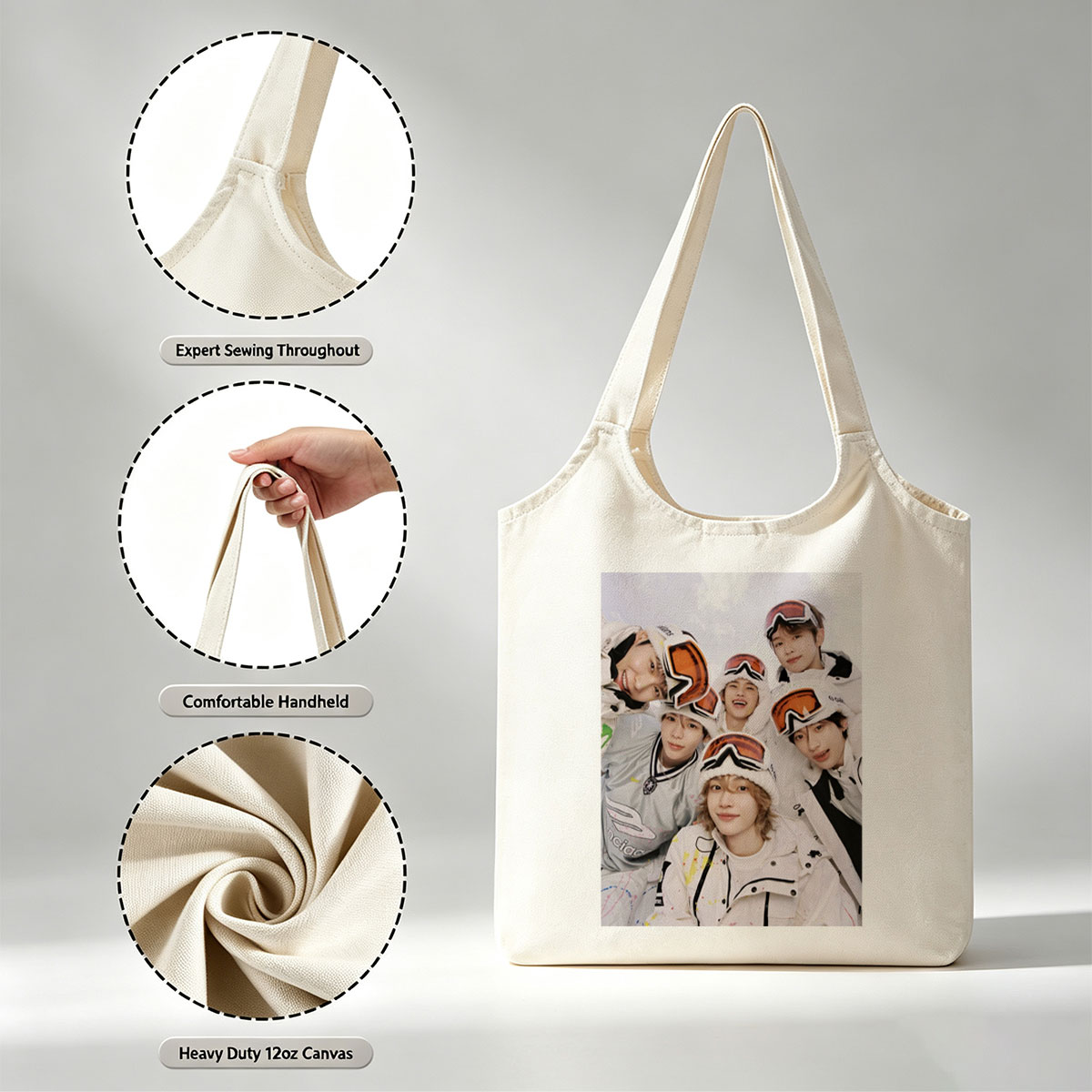 NCT Dream Skiing Adventure in Winter Wonderland Group Photo - Canvas shoulder bags/