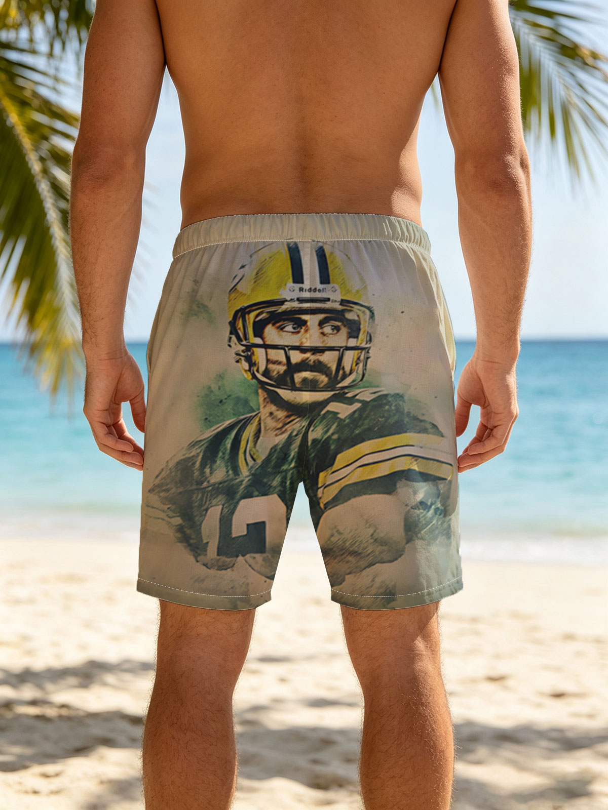 Brett Favre, Green Bay Packers Quarterback, in Action -  Beach shorts