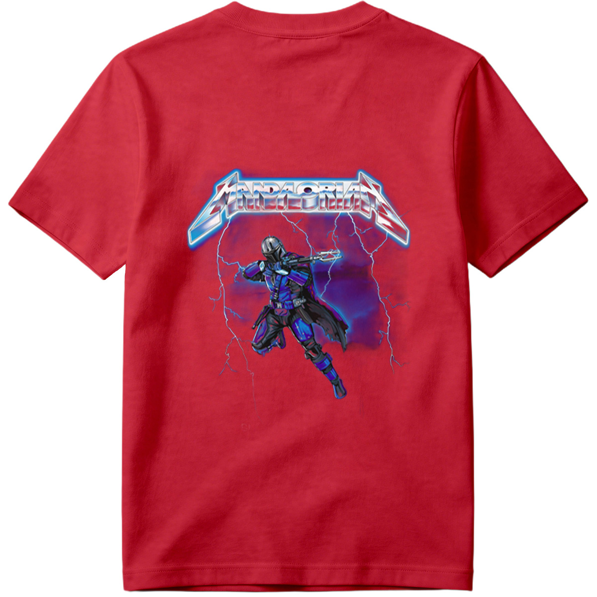 Mandalorian: The Armored Warrior in Stormy Skies - Tee