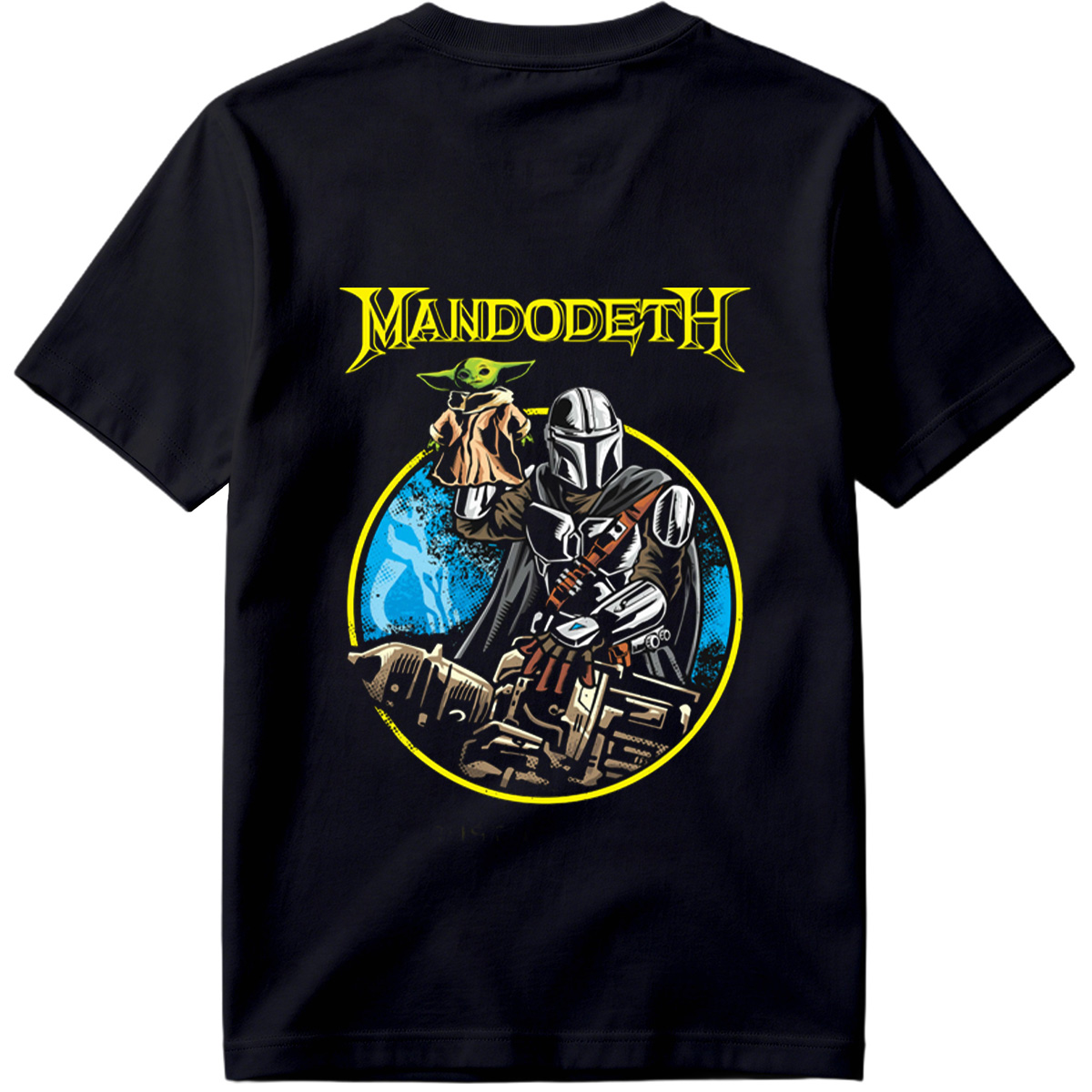 Mandalorian and Yoda in a Heavy Metal Style: Mandodeth - Tee