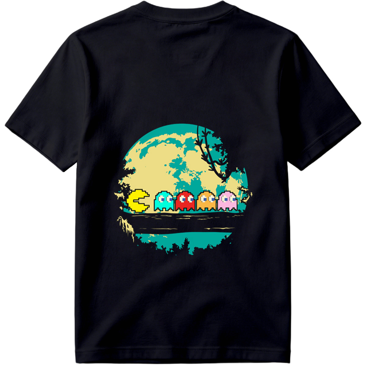 Pac-Man and Ghosts Under the Moon - Tee