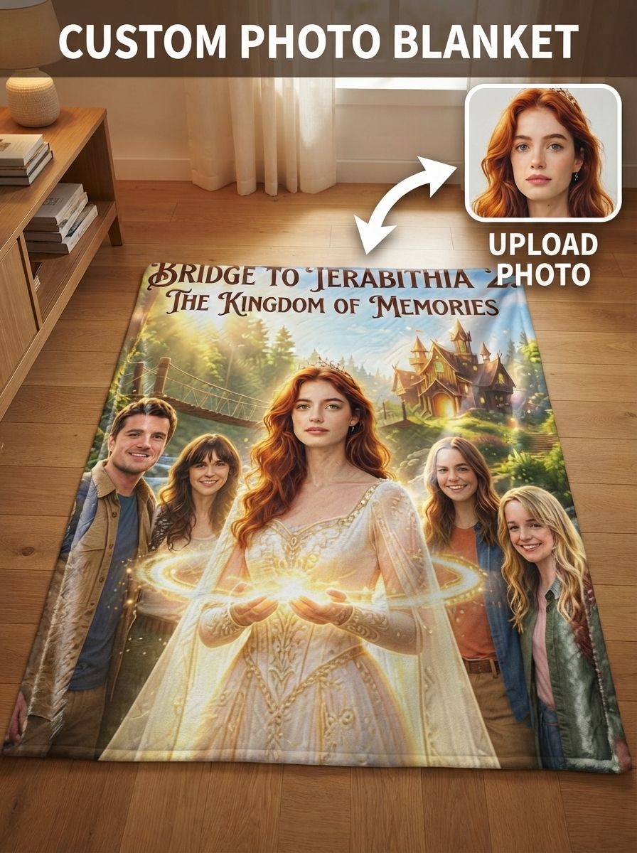 Custom Photo Flannel Blanket Personalized Fantasy Character Portrait Ultra Soft Plush Fleece Throw Blanket for Bed Sofa