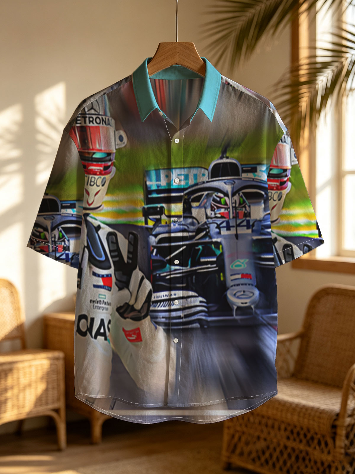 Lewis Hamilton, Mercedes F1 Driver, Celebrating Victory on Track -  Shirt