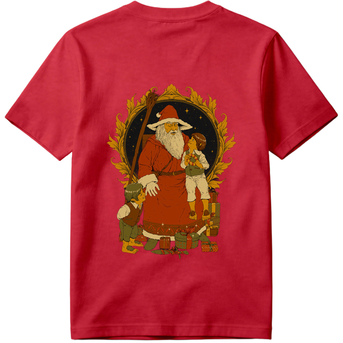Santa Claus with Children and Gifts - Tee