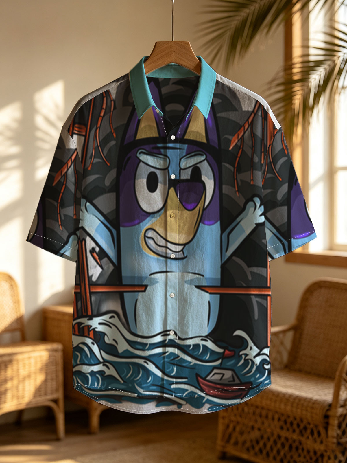 Bluey the Pirate Dog in a Stormy Sea Adventure -  Shirt